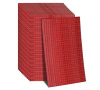 sourcing map 7200 Pcs Carreaux de Mosaïque En Miroir Autoadhésifs, Miroirs Disco En Verre Rouge, 5 X 5 Mm, Pour Boule Disco, Bricolage, Décoration Ktv, 12 Feuilles