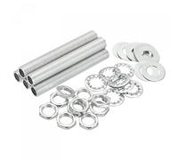 sourcing map 7cm Tige Filetée Creuse pour Lampe Trousse avec Encoches Écrous Rondelles 1/8IP Filetage Fixations Assortiment pour Luminaire Plafonnier éclairage Réparation Assemblage Lot de 35