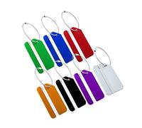 sourcing map 7pcs Étiquette Bagage Porte Étiquette Valise Adresse Nom Étiquette Valise étiquette ID Sac à Dos Voyage Aluminium 7 couleur biseau