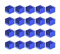 sourcing map 7x7x6mm Bleu Thermique Auto-adhésif Alluminium Dissipateur Chaleur Refroidisseur Électronique 20pcs