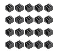 sourcing map 7x7x6mm Noir Thermique Auto-adhésif Alluminium Dissipateur Chaleur Refroidisseur Électronique 20pcs
