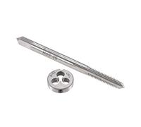 sourcing map 8-32 UNC Tarauds et Matrices Ensemble HSS Machine Filetage Robinet avec Rond Filetage Matrice Main Droite