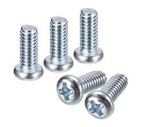 sourcing map #8-32x3/8" Poêle Tête Phillips Machine Vis, 50pcs Zinc Plaqué Carbone Acier Croix Tête Vis Entièrement Filetage Boulons