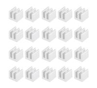 sourcing map 8.5x8.5x8mm Argenté Auto-adhésif Alluminium Dissipateur Chaleur Refroidisseur Électronique pour IC MOS 20pcs