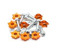 sourcing map 8 Pcs boulon vis décorative plaque d'immatriculation orange forme étoile pour moto voiture