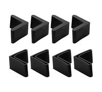 sourcing map 8 pcs en caoutchouc noir meubles en forme Angle droit couvre jambe pied Tampon 30mmx30mm