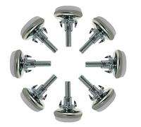 sourcing map 8 Pcs Pieds de Nivellement Meuble Réglable M6 x 25 x 30mm Pied de Meuble à Visser pour Meubles avec Écrous en T pour Pieds de Table