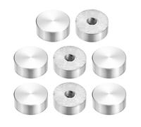 sourcing map 8 Pièces de Disques Ronds en Aluminium de Forme Circulaire avec Filetage M6 de 20 mm de Diamètre, Accessoires en Aluminium pour Table en Verre