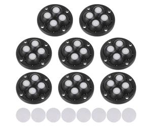 sourcing map 8 Pièces Mini Roulettes Auto-Adhésives Roue Universelle Rotation à 360 ° Poulie Pivotante Collante En Nylon Pour Cuisine Petits Appareils Boîtes de Rangement Cafetières, Noir