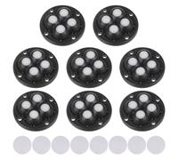 sourcing map 8 Pièces Mini Roulettes Roue Universelle Rotation à 360 ° Noir