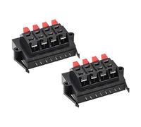 sourcing map 8 Voies Ressort Haut-Parleur Borne Clip Poussez Libération Connecteur Audio Câble Bornes Barrette Bloc Noir Rouge WP8-11 2Pcs