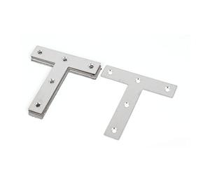 sourcing map 80mmx80mm plat acier inoxydable en forme T Equerre renfort angle 5 Pcs mixte