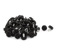 sourcing map 80pcs Pieds de Nivellement Meuble Réglable Pied Réglable Patin de meuble Jambe Pied de Table Chaise Base Protection Plancher Tête Fendue Glisse M6x15mm