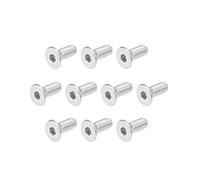 sourcing map 80pcs Vis à Tête Fraisée Plate à Six Pans Creux Vis à Douille Hexagonale Boulon Acier Inoxydable M4x10mm