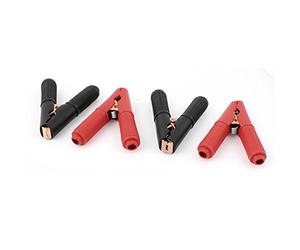 sourcing map 85A 380V Isolant Pinces crocodile bornes d'essai Pinces Crocodiles 4pcs Noir Rouge