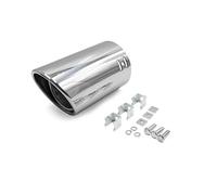 sourcing map 88mm Dia Admission Sortie Acier INOX Tête Feutré Arrière Tuyau pour Voiture