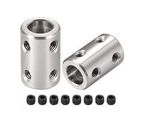 sourcing map 8mm à 8mm Alésage Coupleur Arbre Moteur Rigide Couplage Ensemble Vis L22XD14 Inox Acier Connecteur Accessoire 2pcs