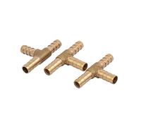 sourcing map 8mm Dia. Forme T 3 voies Tuyau Connect Raccord Tube en laiton 3pcs