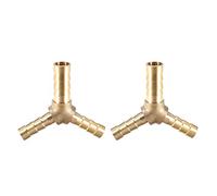 sourcing map 8mm x 6mm x 6mm Tuyau Id Raccord Cannelé Tuyau Laiton Réducteur Barbelé en Forme Y 3 Voie T Connecteur Adaptateur 2Pcs