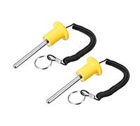 sourcing map 8mm x 80mm Poids Pile Broche avec Traction Corde Magnétique Force Formation Equipment Accessoires pour Fitness Formation Jaune 2Pcs