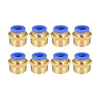 sourcing map 8pc 1/2" G fil droit mâle 8mm pousser raccord rapide raccord pneu