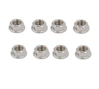 sourcing map 8PCS 3/8"-16 UNC Filetage hex acier inox 304 écrou embase dentelé glissière