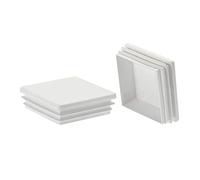 sourcing map 8Pcs 60mmx60mm (2.4inch) Bouchon de Tubes En Plastique Bouchons Carrés Post End pour Main courante Escalier Newel Garde-corps Tube Blanc