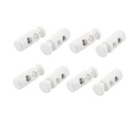 sourcing map 8pcs Arrêt de Cordon Serrure de Cordon en Plastique Blanc | Verrou de Cordon à Ressort bloqué Cordon Glisser Cordon pour Vêtement Sac Lacet Camping, Double trou