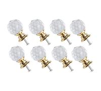 sourcing map 8pcs Bouton de Meuble Bouton Porte Bouton Tiroir Placard Armoire Poignée de Meuble cristal Couleur or