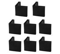 sourcing map 8pcs Casquette Pieds Chaise Angle Fer Forme L Patin Meuble Table Embout Capouchon Cornière Protection 38mm x 38mm noir