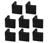 sourcing map 8pcs Casquette Pieds Chaise Angle Fer Forme L Patin Meuble Table Embout Capouchon Cornière Protection Plastique Noir 50mm x 50mm