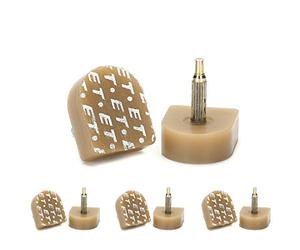 sourcing map 8pcs Chaussures Plastique Beige High Heel Taps Pointes 18mm x 15mm Femmes