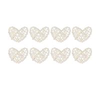 sourcing map 8pcs Coeur Forme Rotin Boule Vase Remplissage Naturel Rotin pour Saint Valentin Jour Décoration Mariage Maison Décoration Blanc 2 in