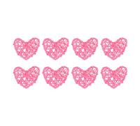 sourcing map 8pcs Coeur Forme Rotin Boule Vase Remplissage Naturel Rotin pour Saint Valentin Jour Décoration Mariage Décoration Rose 2 in
