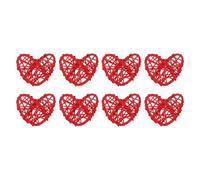 sourcing map 8pcs Coeur Forme Rotin Boule Vase Remplissage Rouge 2 in | Naturel Rotin pour Saint Valentin Jour Décoration Mariage Maison Décoration