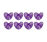 sourcing map 8pcs Coeur Forme Rotin Boule Vase Remplissage Violet 2 in