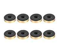 sourcing map 8Pcs D40xH11.35mm Plastique Pieds Anti-Vibration Base Tampon Stand pour Haut-Parleur Guitare Amplificateur HiFi Doré