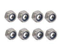 sourcing map 8pcs Écrou de Blocage Écrou Pas à Gauche M8x1,25mm Filetage Métrique en Acier Inox 304