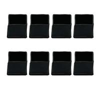 sourcing map 8pcs Embout Pied de Chasie Meuble Embout Tube Jambe Patin Capuchon Protection en Caoutchouc Noir 20x20mm Carré
