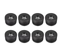 sourcing map 8pcs Encarts pour Round Tubes avec M10 Filetage, pour 38mm/1.5" OD Rond Tube, Rond Noir Plastique Bouchon Roulette Insérer Chaise Fin Capuchon Fourniture Jambe Brancher