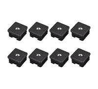 sourcing map 8Pcs Inserts pour Carré Tubes avec M8 Fil, pour 1.38"x1.38" OD Carré Tube, Carré Noir Plastique Bouchon Roulette Insert Chaise Embouts Meuble Pieds Bouchon