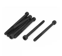 sourcing map 8pcs M5 x 70 mm Vis à tête cylindrique à six pans creux hexagonale boulon en acier allié 12.9 demi-filetage Noir