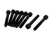 sourcing map 8pcs M8 x 55 mm Vis à tête cylindrique à six pans creux hexagonale boulon en acier allié 12.9 Noir
