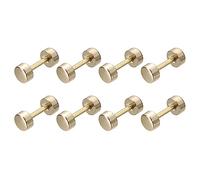 sourcing map 8pcs Métal Sac Sangle Connecter Boucles, 12x22mm Porte-monnaie Vis Fixation Rivets Barbell Forme pour Sac Main Ceinture Poignée Connectif Décoration (Lumière Doré)