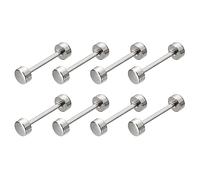 sourcing map 8pcs Métal Sac Sangle Connecter Boucles, 25x35mm Porte-monnaie Vis Fixation Rivets Barbell Forme pour Sac Main Ceinture Poignée Connectif Décoration (Argent Ton)
