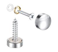 sourcing map 8pcs Miroir Vis 12mm/0.47" Décoratif Capuchon Attaches Couverture Clous Polissage Argenté Laiton