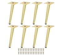 sourcing map 8Pcs Pieds Meubles en Métal, Pieds Canapé Remplacement, Pieds Meubles De Cabinet, Pieds De Canapé Modernes Dorés, Pieds De Canapé DIY avec Vis pour Placard Table (10 Pouces)