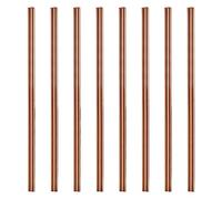 sourcing map 8pcs Réutilisable Métal Pailles, 8.5" Cœur Forme Inox Acier Paille pour Boire Lait-frappé, Froid Boisson, Boisson (Rose Or)