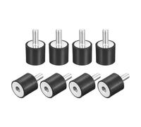 sourcing map 8pcs Silent Bloc M8 Mâle/Femelle Support Caoutchouc Amortisseur Vibration Isolateur Choc Absorbeur D25mmxH25mm