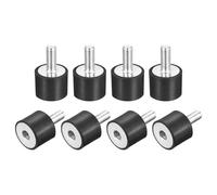 sourcing map 8pcs Silent Bloc M8 Mâle/Femelle Support Caoutchouc Amortisseur Vibration Isolateur Choc Absorbeur D25mmxH20mm